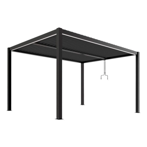 Pergola ogrodowa aluminiowa LUXE 3 x 4 m Antracyt z oświetleniem LED