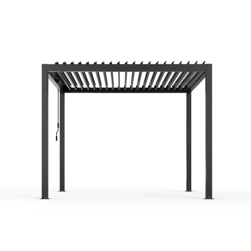 Zestaw Pergola ogrodowa tarasowa aluminiowa NORDVIC Skyline 3 x 4 m Antracyt + Roleta 3 m