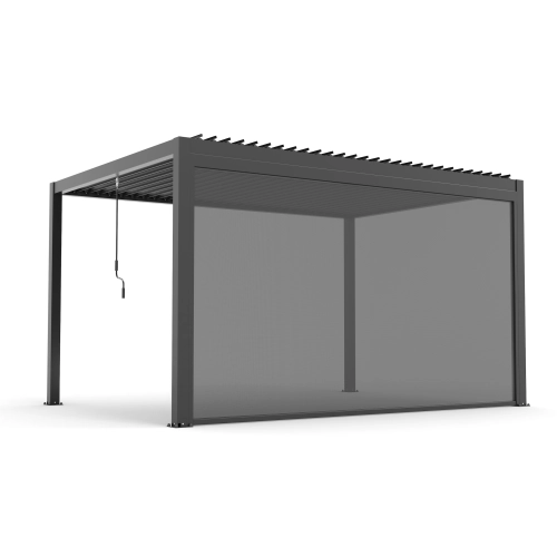 Zestaw Pergola ogrodowa tarasowa aluminiowa NORDVIC Skyline 3 x 4 m Antracyt + Roleta 3 m