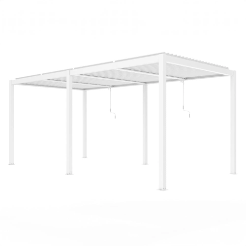 Pergola ogrodowa aluminiowa LUXE 3 x 5,8 m Biały z oświetleniem LED