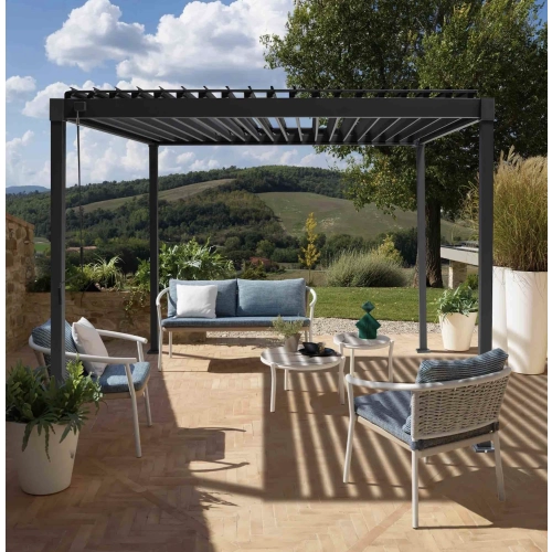 Pergola ogrodowa tarasowa MIRADOR 80 Solid 3 x 4 m Antracyt