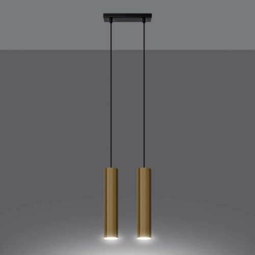 Lampa wisząca LAGOS 2 złota 2x10W GU10 Sollux Lighting