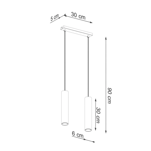 Lampa wisząca LAGOS 2 czarna 2x10W GU10 Sollux Lighting