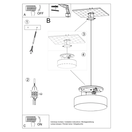 Lampa wisząca ARENA 45 czarna 3x15W E27 Sollux Lighting