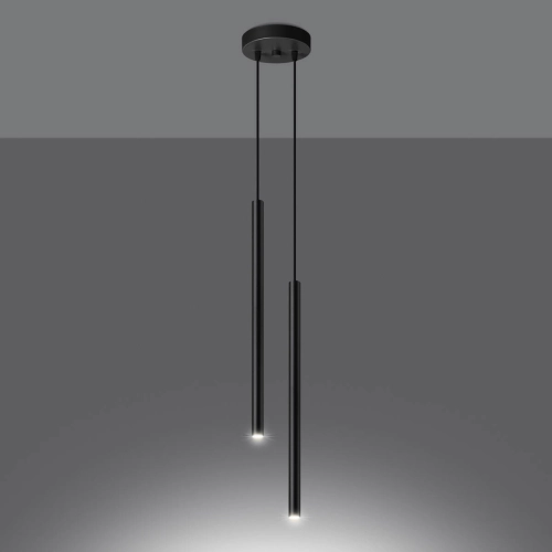 Lampa wisząca PASTELO 2 czarna 2x8W G9 Sollux Lighting