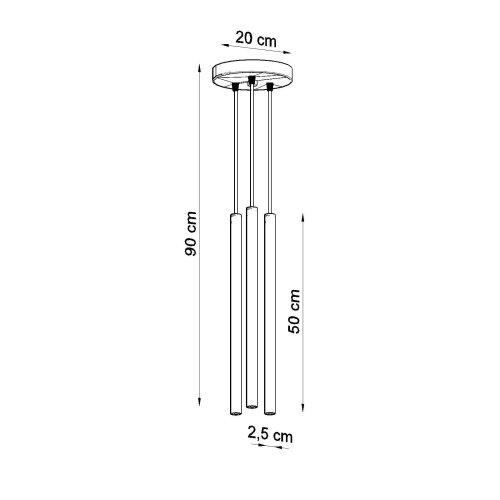 Lampa wisząca PASTELO 3P czarna 3x12W G9 Sollux Lighting