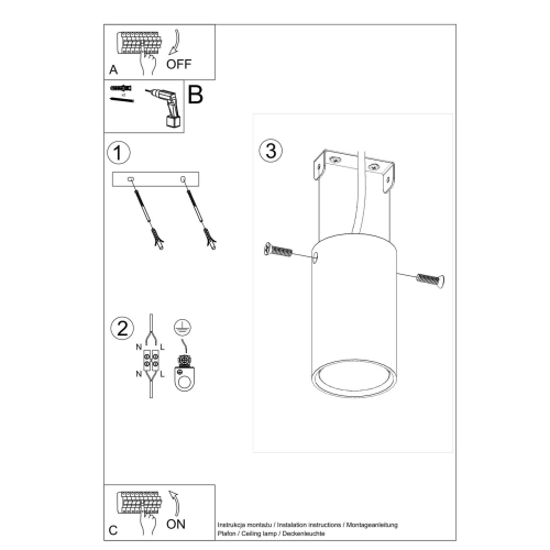 Lampa podsufitowa LAGOS 10 biała 1x12W GU10 Sollux Lighting