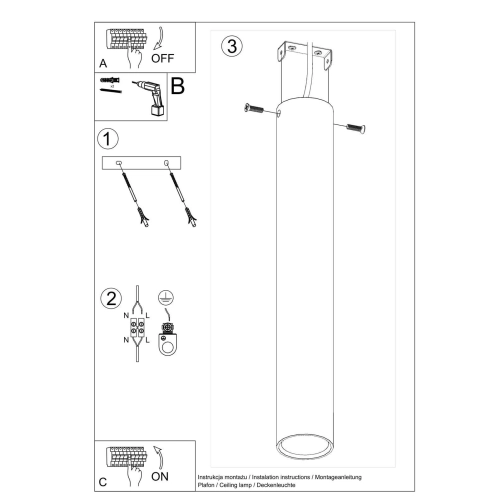 Lampa podsufitowa LAGOS 40 biała 1x12W GU10 Sollux Lighting