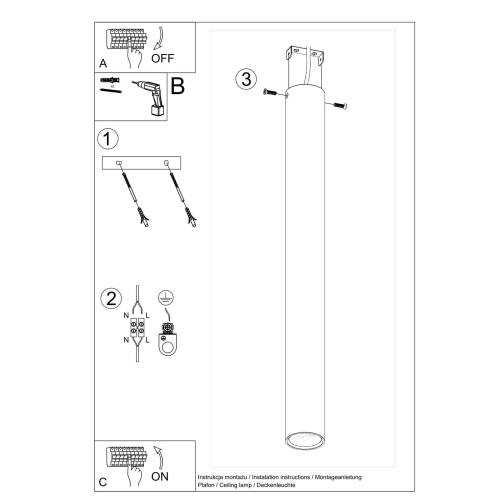 Lampa podsufitowa LAGOS 60 biała 1x12W GU10 Sollux Lighting