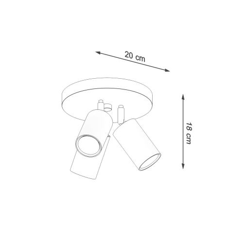 Lampa podsufitowa RING 3P biała 3x12W GU10 Sollux Lighting