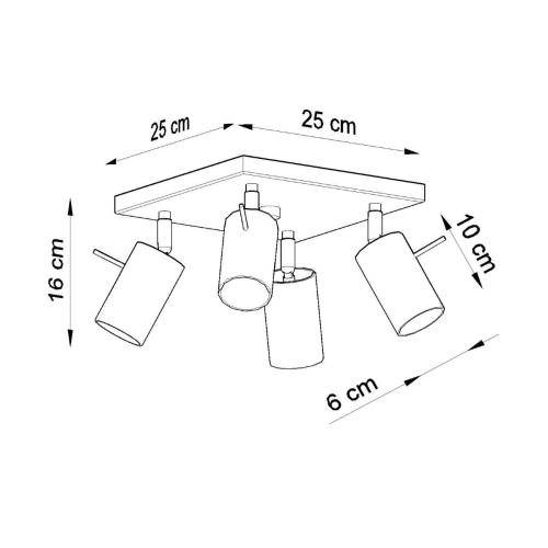 Lampa podsufitowa RING 4 chrom 4x12W GU10 Sollux Lighting