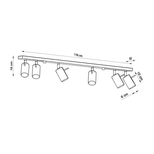 Lampa podsufitowa RING 6L biała 6x12W GU10 Sollux Lighting