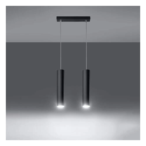 Lampa wisząca LAGOS 2 czarna 2x10W GU10 Sollux Lighting