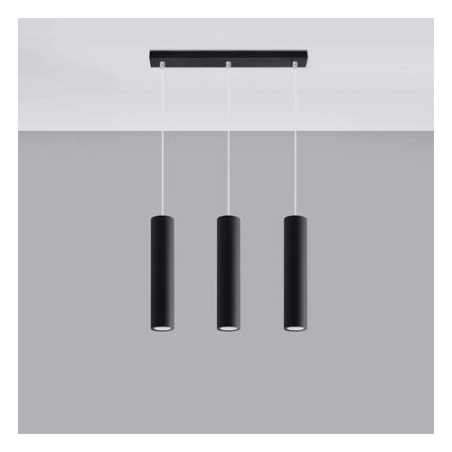 Lampa wisząca LAGOS 3 czarna 3x10W GU10 Sollux Lighting