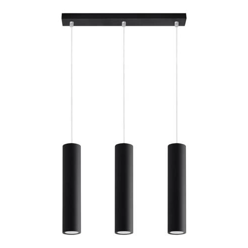 Lampa wisząca LAGOS 3 czarna 3x10W GU10 Sollux Lighting