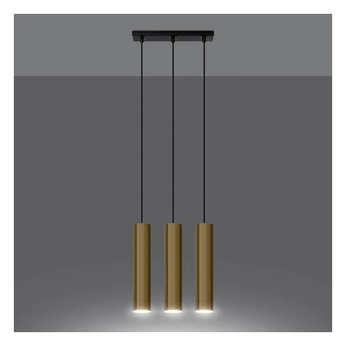 Lampa wisząca LAGOS 3 złota 3x10W GU10 Sollux Lighting