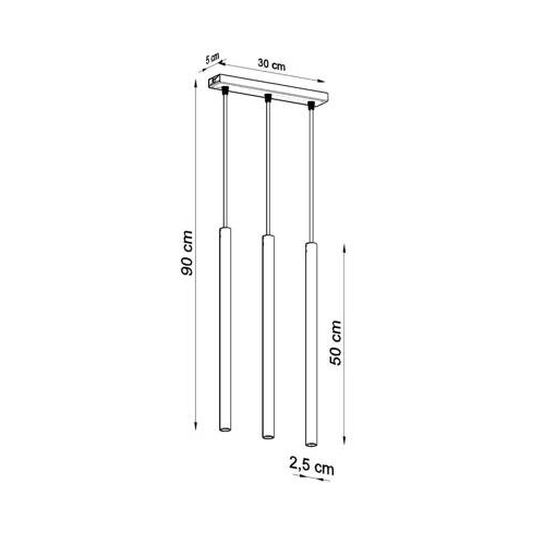 Lampa wisząca PASTELO 3L złoty połysk 3x8W G9 Sollux Lighting