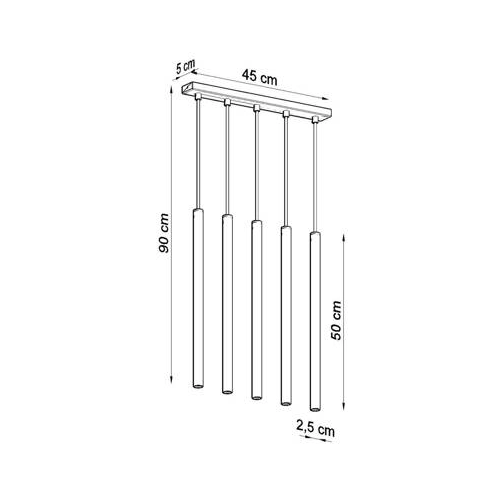 Lampa wisząca PASTELO 5L złoty połysk 5x8W G9 Sollux Lighting