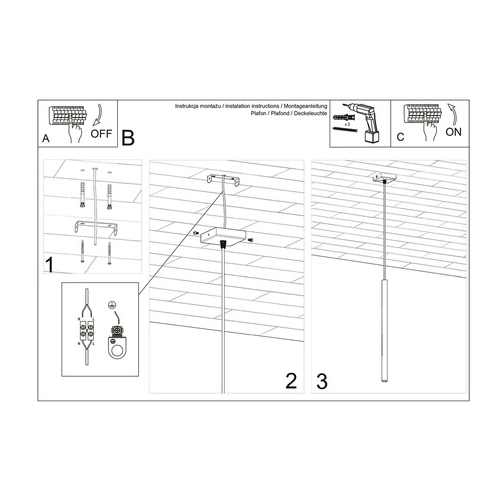 Lampa wisząca PASTELO 1 biała 1x12W G9 Sollux Lighting