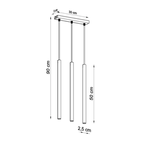 Lampa wisząca PASTELO 3L złota 3x12W G9 Sollux Lighting