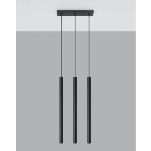 Lampa wisząca PASTELO 3 czarna 3x12W G9 Sollux Lighting