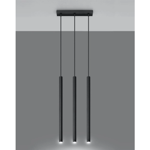 Lampa wisząca PASTELO 3 czarna 3x12W G9 Sollux Lighting