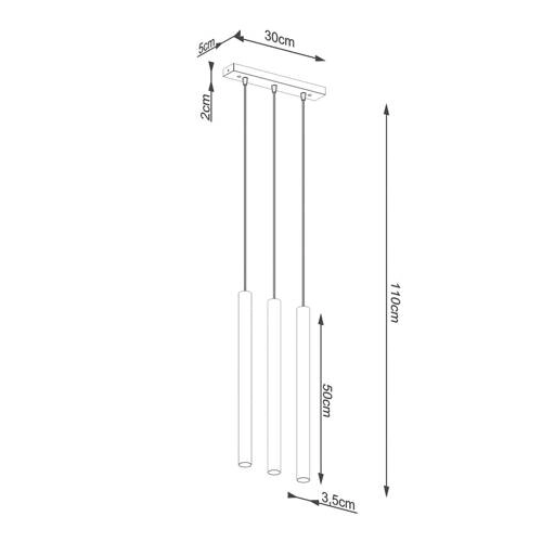 Lampa wisząca PASTELO 3L drewno 3x8W G9 Sollux Lighting