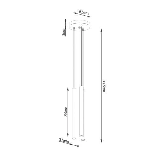 Lampa wisząca PASTELO 3P drewno 3x8W G9 Sollux Lighting