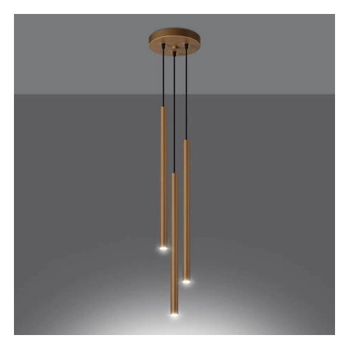 Lampa wisząca PASTELO 3P złota 3x8W G9 Sollux Lighting