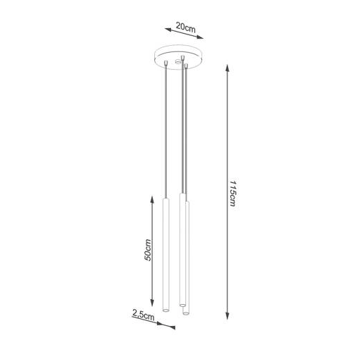 Lampa wisząca PASTELO 3P beton 3x8W G9 Sollux Lighting