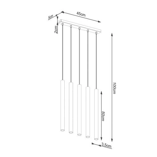 Lampa wisząca PASTELO 5L drewno 5x8W G9 Sollux Lighting