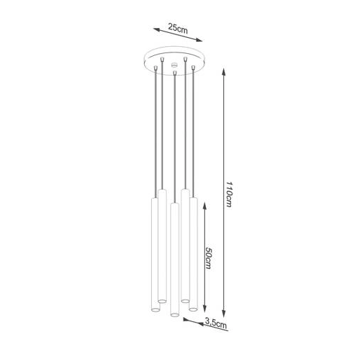 Lampa wisząca PASTELO 5P drewno 5x8W G9 Sollux Lighting