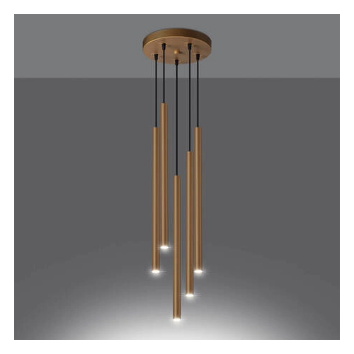 Lampa wisząca PASTELO 5P złota 5x8W G9 Sollux Lighting