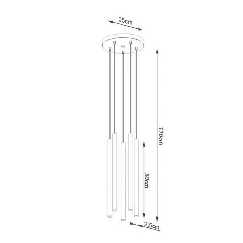 Lampa wisząca PASTELO 5P złota 5x8W G9 Sollux Lighting