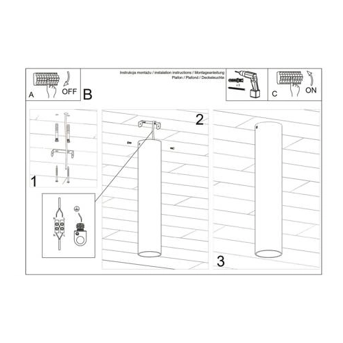 Lampa podsufitowa LAGOS 30 czarna 1x12W GU10 Sollux Lighting