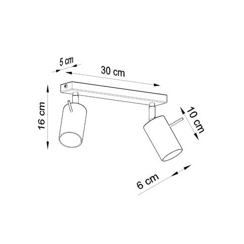 Lampa podsufitowa RING 2 szara 2x12W GU10 Sollux Lighting