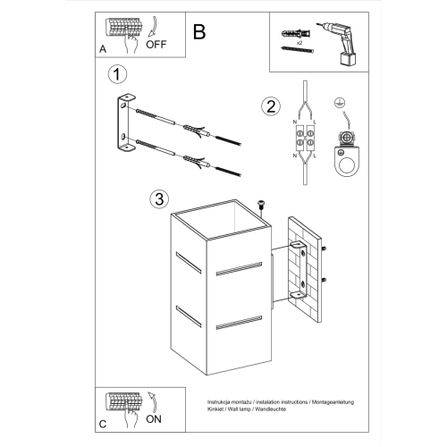 Kinkiet BLOCCO biały 1x40W G9 Sollux Lighting