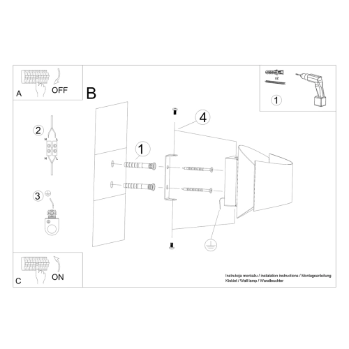 Kinkiet TONI biały 1x8W G9 Sollux Lighting