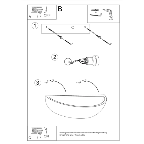 Kinkiet ceramiczny OSKAR 1x60W E27 Sollux Lighting