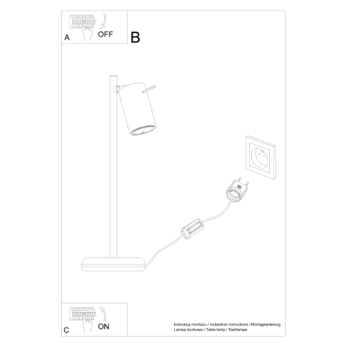 Lampa biurkowa RING czarna 1x40W GU10 Sollux Lighting