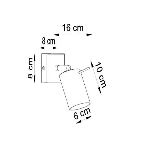 Kinkiet RING czarny z włącznikiem 1x40W GU10 Sollux Lighting