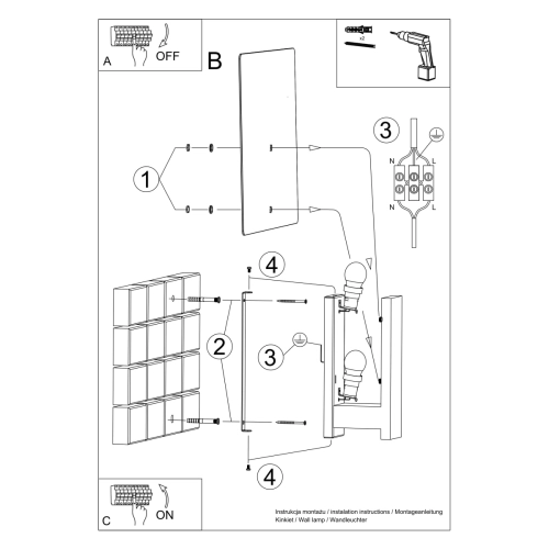 Kinkiet LAPPO wenge 1x40W E14 Sollux Lighting