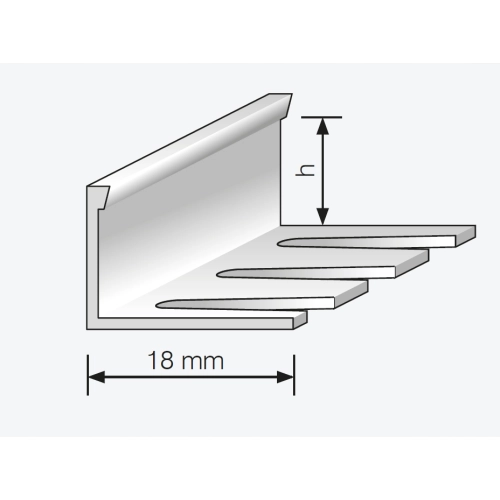 Profil Aluminiowy do zakończenia płytek ceramicznych i podłóg drewnopochodnch 