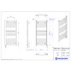 Grzejnik elektryczny AMBRA R Electro biały połysk 50x100 cm AMBRE-50/100+GH-03C1 Instal Projekt