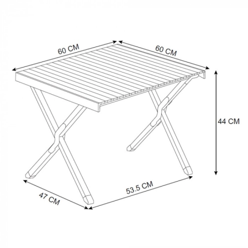 Stolik kempingowy składany DREVO 60 cm