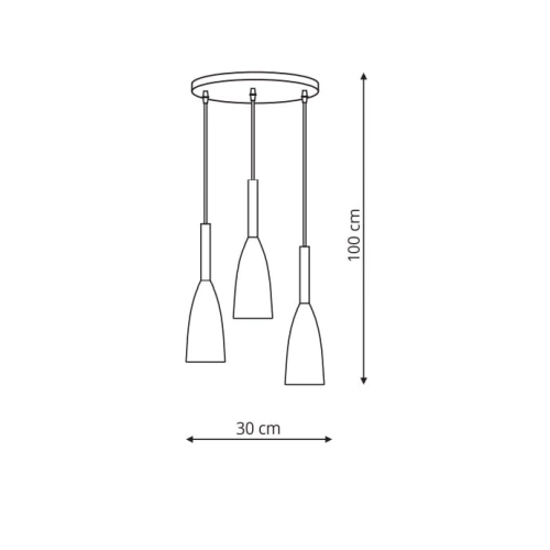 Lampa wisząca SOLIN czarny 3x60W E27 Light Prestige