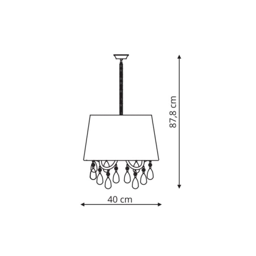 Lampa wisząca MONA srebrna 3x40W E14 Light Prestige