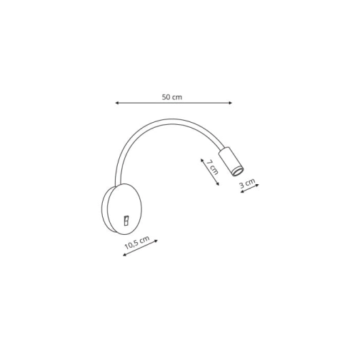 Kinkiet SENISE  czarny 1xLED Light Prestige