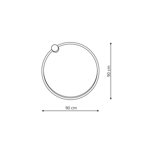 Kinkiet Mirror czarny L 1x50W LED 90 cm Light Prestige