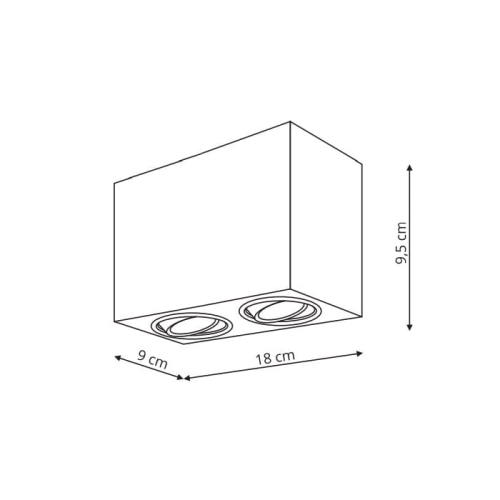 Oprawa natynkowa LYON czarna 2x50W GU10 Light Prestige